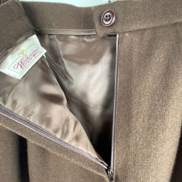 NWT Vtg Worthington Skirt Womens 12 TALL Brown 100% Wool Pencil Classic Retro - Picture 9 of 11